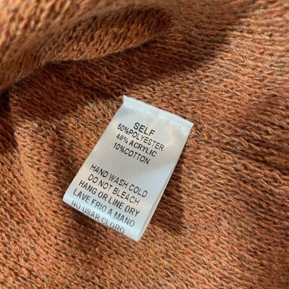 Easel Womens Size Medium Oversized V Neck Pullover Sweater Tunic Rust‎ Orange - Picture 9 of 11